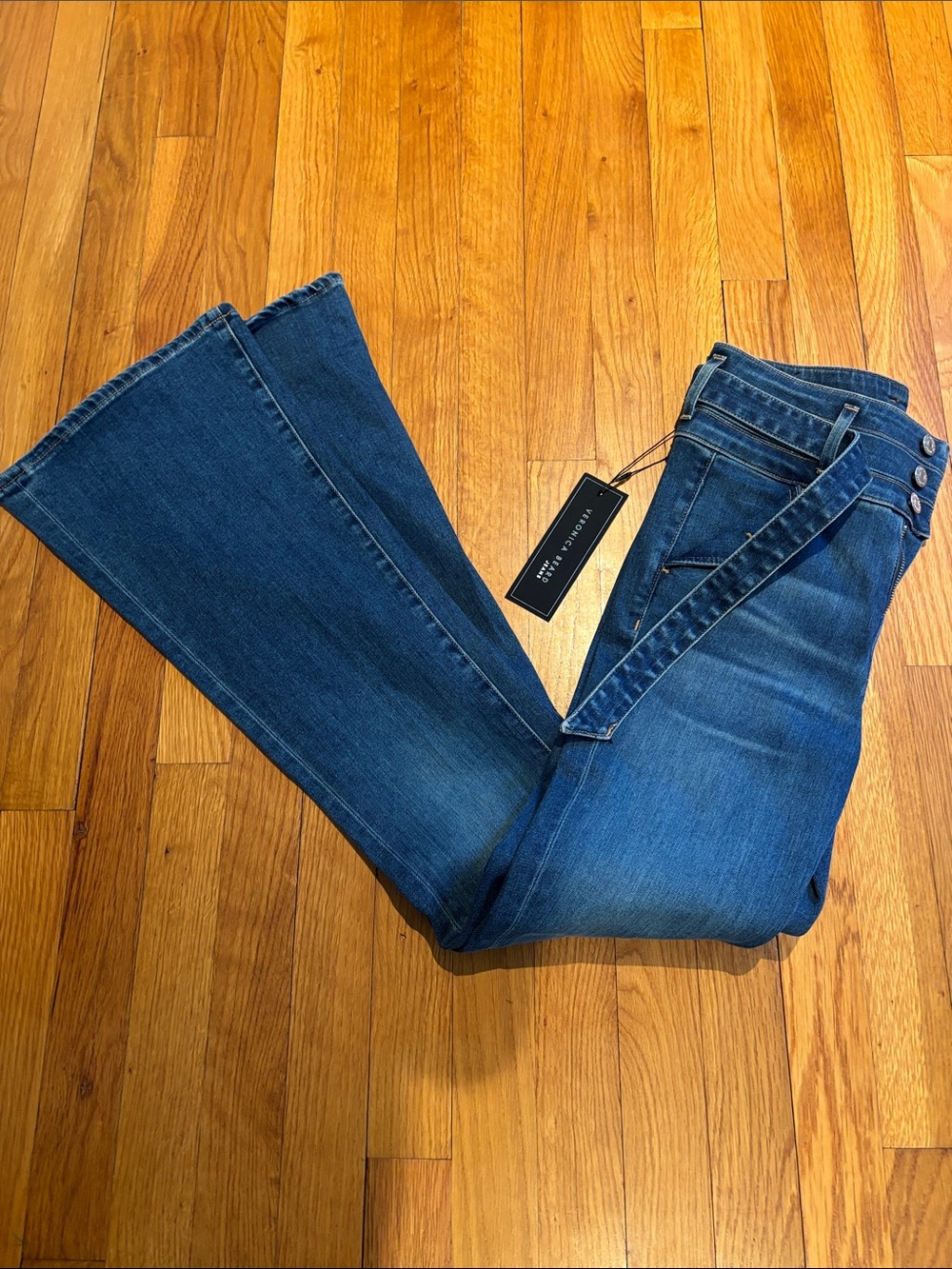 Veronica Beard Giselle Flare High-Rise Dark Blue Women's Jeans - Size 26/2